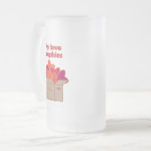 私の愛のトロフィー箱にバレンタインのハート フロストグラスビールジョッキ (正面左)