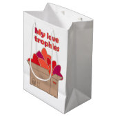 私の愛のトロフィー箱にバレンタインのハート ミディアムペーパーバッグ (正面アングル)