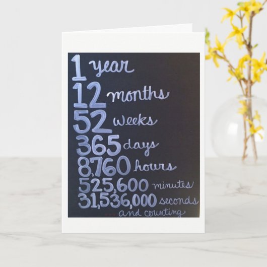 私の愛の一周年記念「残りの人生のために」 カード (黄色い花)