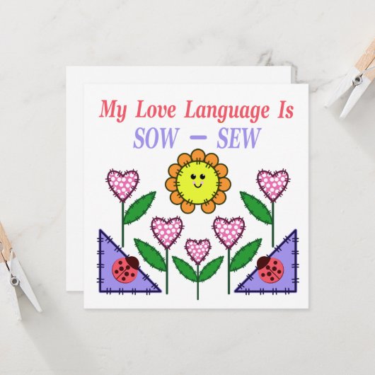 私の愛の言語は播種されている – Sew カード (正面/裏面インサイチュ)