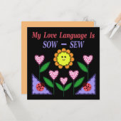 私の愛の言語は播種されている – Sew カード (正面/裏面インサイチュ)