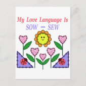 私の愛の言語は播種されている – Sew ポストカード (正面)
