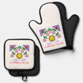 私の愛の言語は播種されている – Sew 鍋つかみ&鍋敷きセット (正面/裏面)