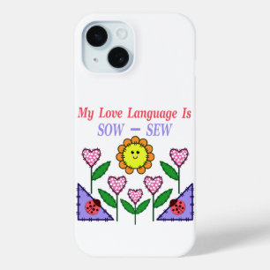 私の愛の言語は播種されている – Sew iPhone 15ケース