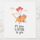 私の愛は君に飛んでいるある ワインラベル (シングルラベル)