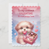 私の愛らしいバレンタイン 子犬の愛 シーズンカード (正面)