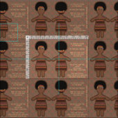 私の愛らしい人形 ダークスキン エスニック人形 ファブリック (タイル)