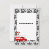 私の愛らしい子犬のバレンタイン 3.5"x5" フラット グリーティング カード (裏面)