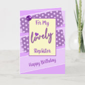 私の愛らしい義理の妹の誕生日パープルのために カード (正面)