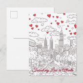 私の愛をアトランタで発見USAバレンタインデー ポストカード (正面/裏面)