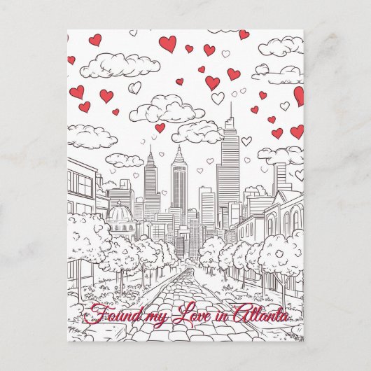 私の愛をアトランタで発見USAバレンタインデー ポストカード (正面)