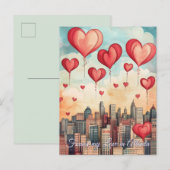 私の愛をアトランタで発見USAバレンタインデー ポストカード (正面/裏面)