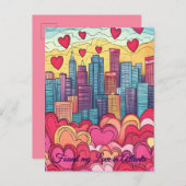 私の愛をアトランタで発見USAバレンタインデー ポストカード (正面/裏面)