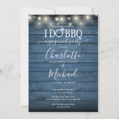 私の愛を伝えたい BBQ ラスティック ウッド ストリング ライト 婚約 招待状 (正面)