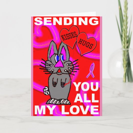 私の愛を皆さんに送る乳がん カード (正面)