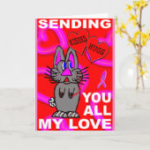 私の愛を皆さんに送る乳がん カード (黄色い花)