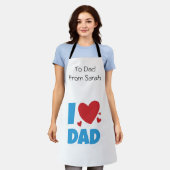 私の愛パパタイポグラフィ文字 エプロン (着用した状態)