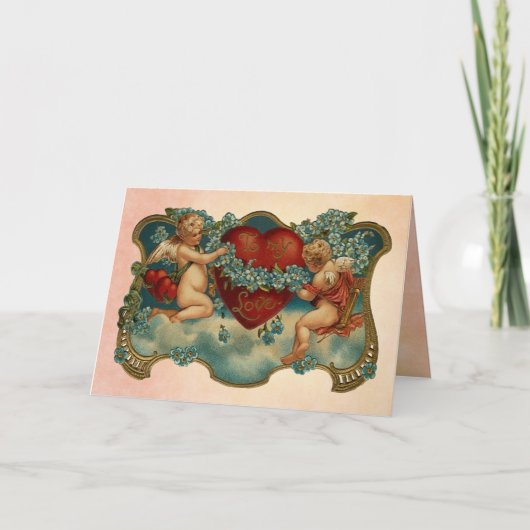 私の愛ヴィンテージのバレンタインデーカードに シーズンカード (正面)