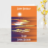 私の愛情のある夫カードへのハッピーバースデー カード (黄色い花)