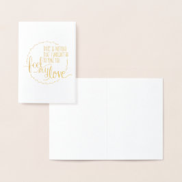 私の愛感じのホイルのグリーティングカード 箔カード