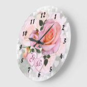 私の愛~の時計のためのバラ ラージ壁時計 (傾斜)