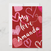 私の愛 ハート バレンタイン カード (正面)