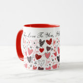 私の愛、私の与えハート-ハートパターン マグカップ (正面左)