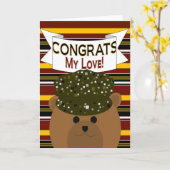 私の愛 – 陸軍兵士のおめでとう! カード (黄色い花)