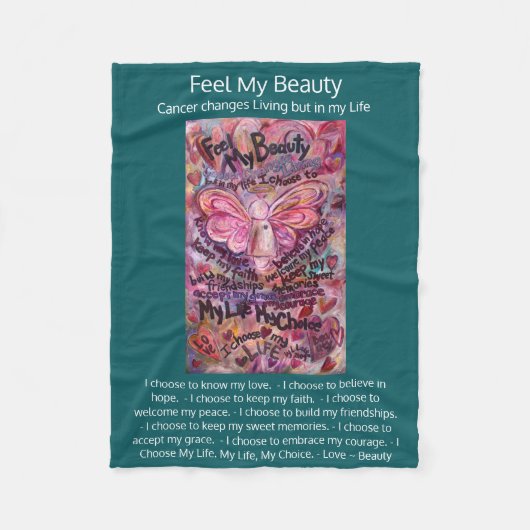 私の感じ美しいがん天使の詩ソフトブランケット フリースブランケット (正面)