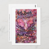 私の感じ美しいピンクがん天使はがき ポストカード (正面/裏面)