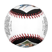 私の感動的息子への言葉とカスタム4枚の写真 野球ボール (裏面)