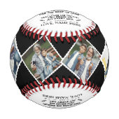 私の感動的息子への言葉とカスタム4枚の写真 野球ボール (正面)