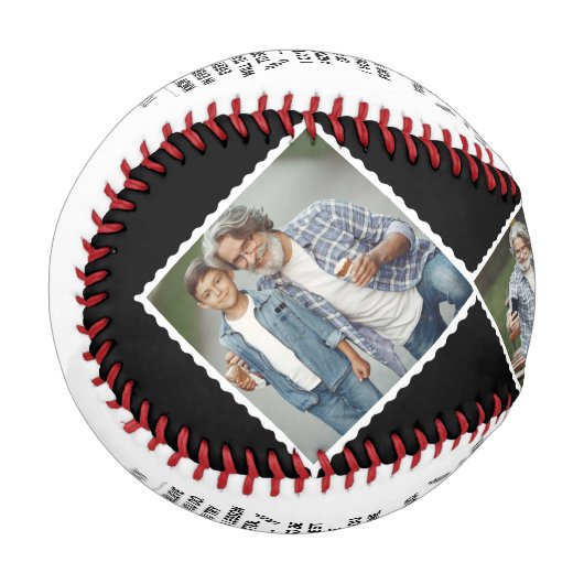 私の感動的息子への言葉とカスタム4枚の写真 野球ボール (正面左)