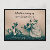 私の感情的なサポート花ヴィンテージ犬 ポストカード (正面)