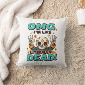 私の感覚は文字通り死んでいる！スプークタキュラーに楽しいハロウィン クッション (ブランケット)