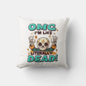 私の感覚は文字通り死んでいる！スプークタキュラーに楽しいハロウィン クッション (正面)