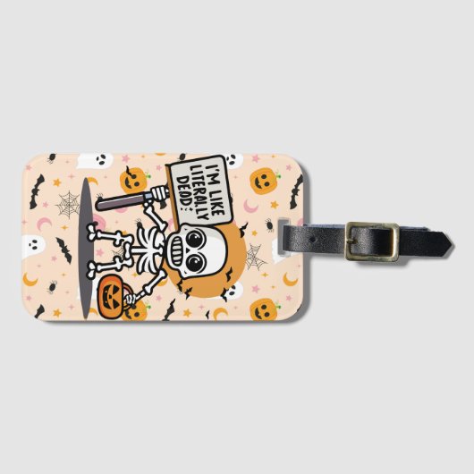 私の感覚は文字通り死んでる!スプークタキュラーに楽しいハロウィン ラゲッジタグ (正面横)