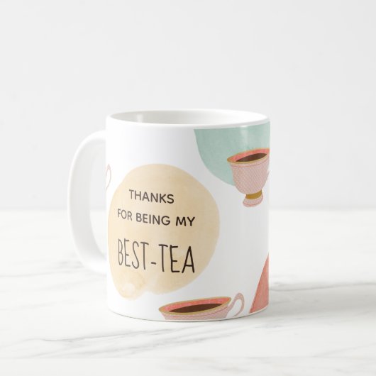 私の感謝していお茶のマ最高のグでかわいい コーヒーマグカップ (正面左)