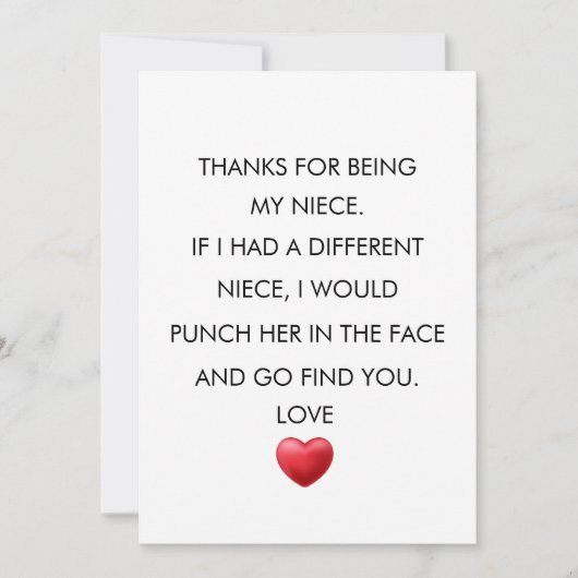 私の感謝してい姪、姪っ子の誕生日 サンキューカード (正面)