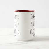 私の感謝してい子供の保育園の先生を我慢するために マグカップ (中央)