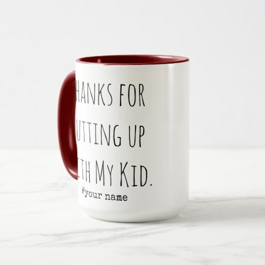 私の感謝してい子供の保育園の先生を我慢するために マグカップ (正面左)