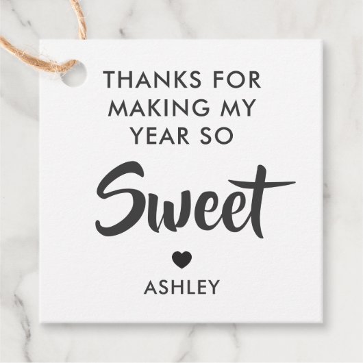 私の感謝してい年を甘い先生ラベルにして フェイバータグ (正面)