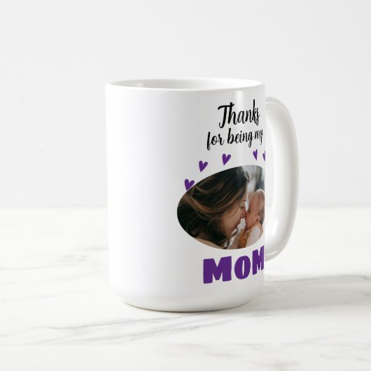 私の感謝してい母であることのための – カスタム2 Photo Collage コーヒーマグカップ (正面右)