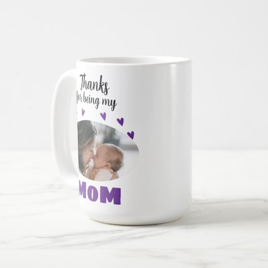 私の感謝してい母であることのための – カスタム2 Photo Collage コーヒーマグカップ (正面左)