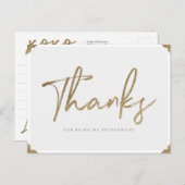 私の感謝してい花嫁の金ゴールドの台本で感謝していす ポストカード (正面/裏面)