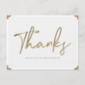 私の感謝してい花嫁の金ゴールドの台本で感謝していす ポストカード (正面)