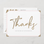 私の感謝してい花嫁の金ゴールドの台本で感謝していす ポストカード (正面/裏面)