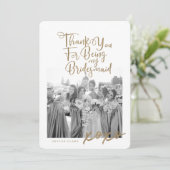 私の感謝していBridesmaidのトレンディー写真のため サンキューカード (スタンド正面)