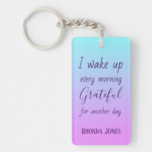 私の感謝のピンクグラデーション色 キーホルダー (正面)