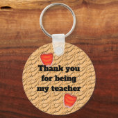 私の感謝アップルである先生ありがとう キーホルダー (正面)